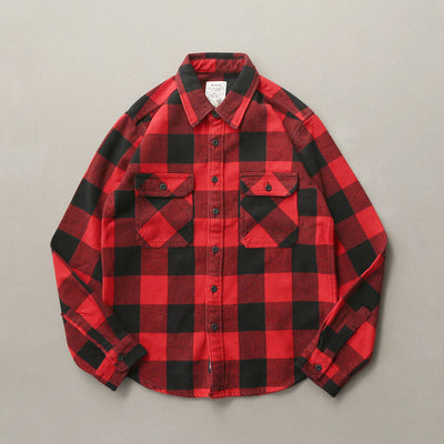 Camisa de Cuadros Gruesa Retro para Hombre con Manga Larga - Image 14