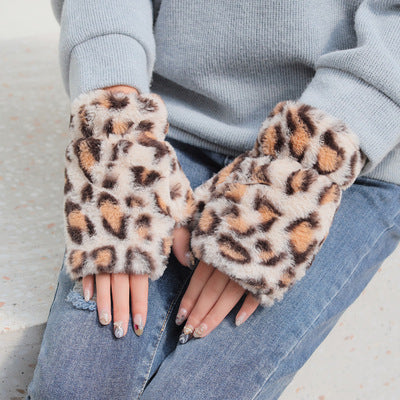 Guantes Mitones de Leopardo para Mujer - Polar Cálido sin Dedos - Image 10