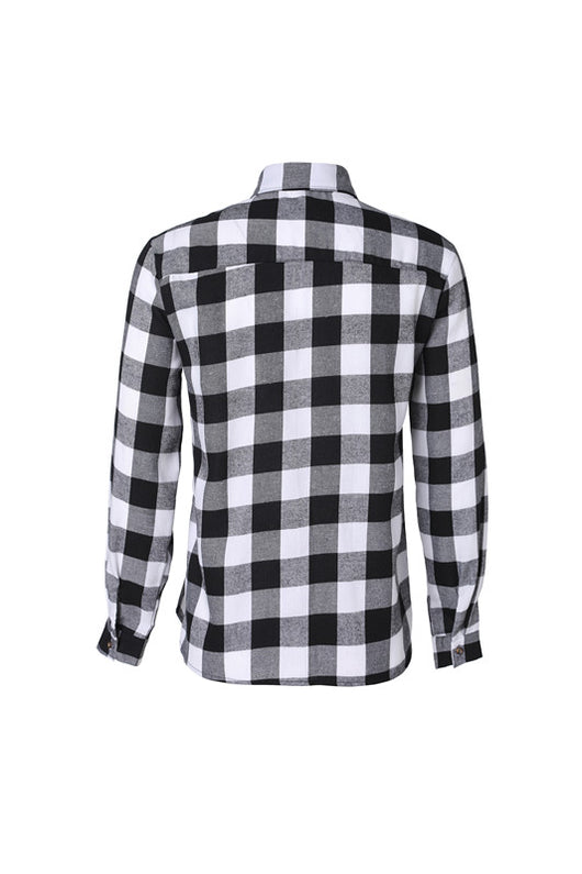 Camisa de Cuadros con Bolsillos y Solapa para Jóvenes - Manga Larga Otoño - Image 3