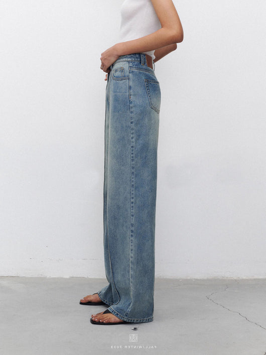 Jeans Mujer Corte Recto con Costuras Tridimensionales - Image 15