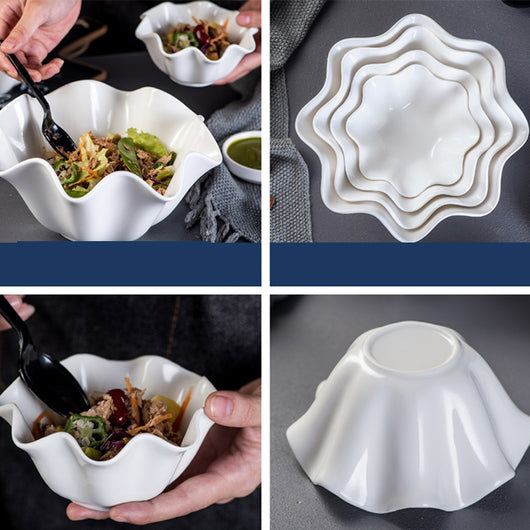 Bol de Cerámica Blanca Pura con Diseño Ondulado para Salsas - Image 14