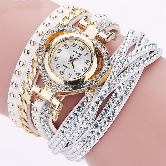 Reloj Pulsera Dama Redondo con Diamantes Love Dial - Image 12