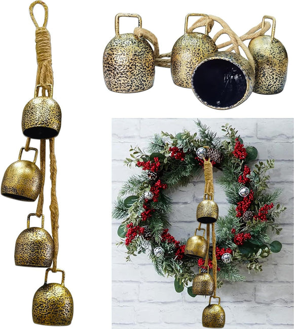 Campana Metálica Retro para Decoración Navideña de Jardín y Patio
