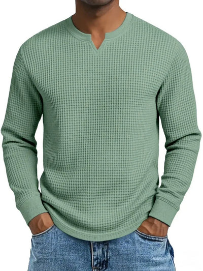 Polera Slim Fit Cuello V Manga Larga Casual para Hombre - Image 10