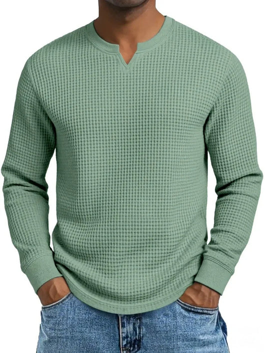 Polera Slim Fit Cuello V Manga Larga Casual para Hombre - Image 10