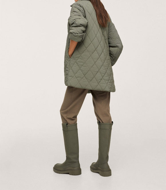 Abrigo Reversible Cálido para Invierno con Bolsillos y Solapa