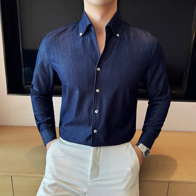 Camisa Denim de Manga Larga para Hombre - Image 2