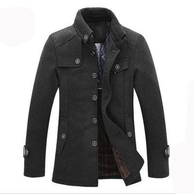 Abrigo Polar Tipo Trench Tejido Largo Medio para Hombre - Image 8
