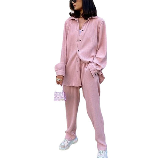 Traje Ejecutivo con Pantalón Ancho - Camisa de Solapa y Elegancia Diaria - Image 3