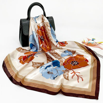 Pañuelo de Seda 90cm Primavera Otoño - Cuadrado Elegante - Image 13