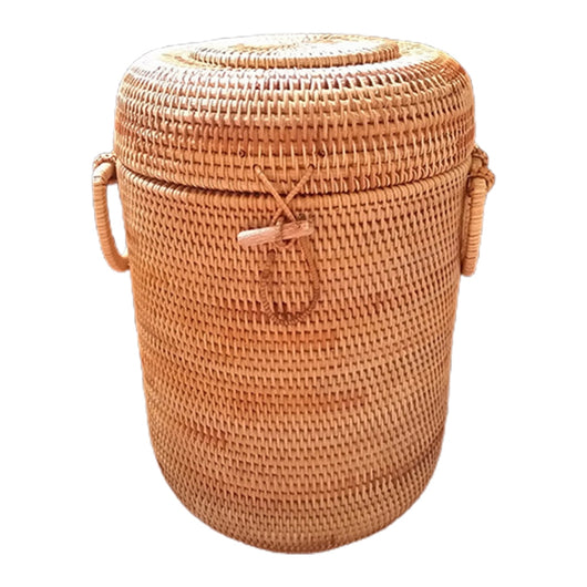 Caja de Almacenamiento de Ratán Otoñal para Té Pu'er y Pasteles