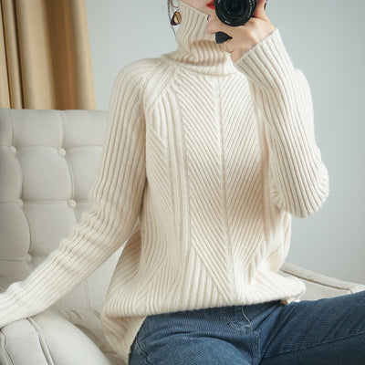 Suéter de Cuello Alto en Lana para Mujer - Pullover Tejido de Manga Larga - Image 6