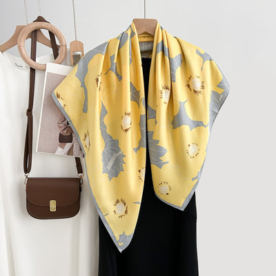 Pañuelo Cuadrado Estampado Floral para Mujer Estilo Artístico Retro - Image 15