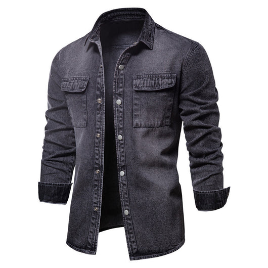 Chaqueta Denim Vintage con Solapa Europea Efecto Lavado - Image 16