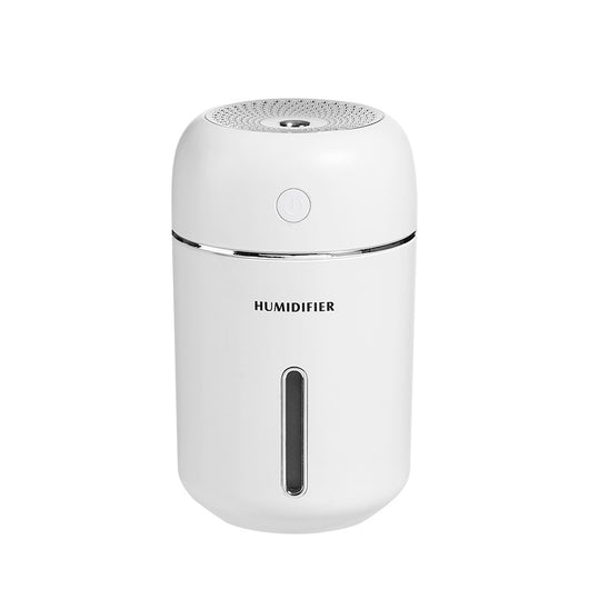 Pink USB car humidifier with a cylindrical design, silver accents, and a clear water level indicator. - Image 3