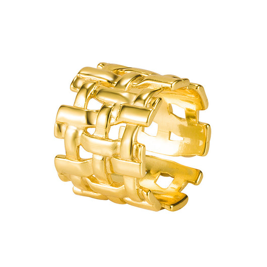 Anillo de Plata Esterlina 925 Trenzado Hueco
