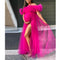 Vestido Elegante de Malla con Abertura Alta para Tallas Grandes