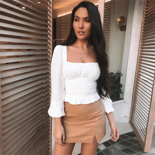 Blusa Larga de Gasa con Cuello Cuadrado - Diseño Minimalista y Elegante - Image 7