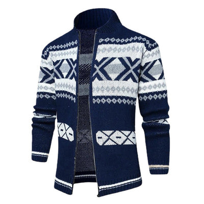 Cardigan Suéter Jacquard con Cierre para Hombre - Image 5