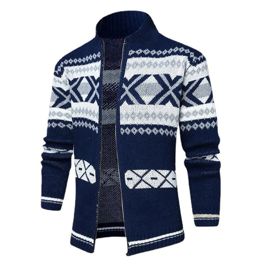 Cardigan Suéter Jacquard con Cierre para Hombre - Image 5