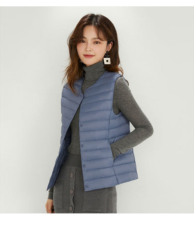 Chaleco Acolchado Ligero para Mujer - Cuello Redondo Cálido y Versátil - Image 46