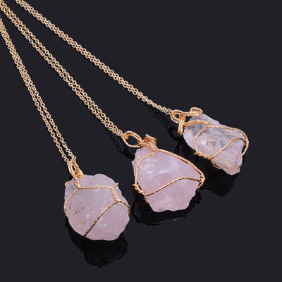Collar Tejido a Mano con Colgante de Piedra de Cristal Geométrico Irregular - Image 9