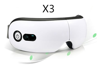 White Bluetooth Smart Eye Massager with vibration, hot compress, and airbag massage, featuring a foldable design. - Image 10