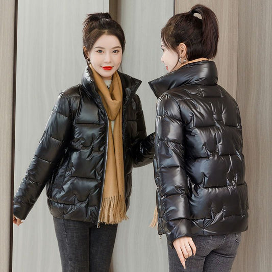 Chaqueta Acolchada para Mujer con Cuello Alto y Relleno de Plumón - Image 2