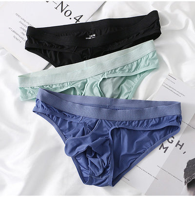 Calzoncillos Brief de Tiro Bajo para Hombre - Ropa Interior Sexy de Seda de Hielo - Image 17