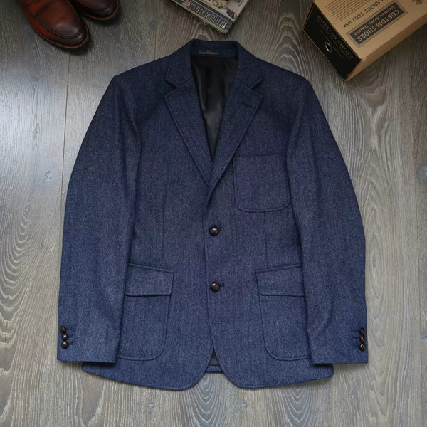 Blazer Tweed Retro para Hombre - Chaqueta de Lana Vintage Workwear