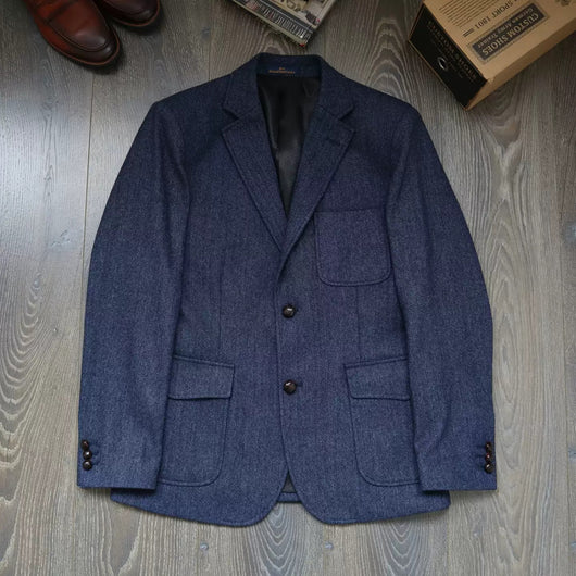 Blazer Tweed Retro para Hombre - Chaqueta de Lana Vintage Workwear