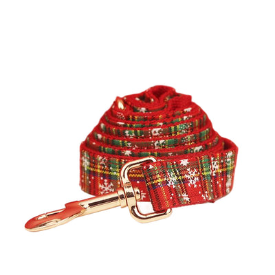 Collar Navideño para Mascotas con Correa - Diseño Copo de Nieve y Lazo - Image 7