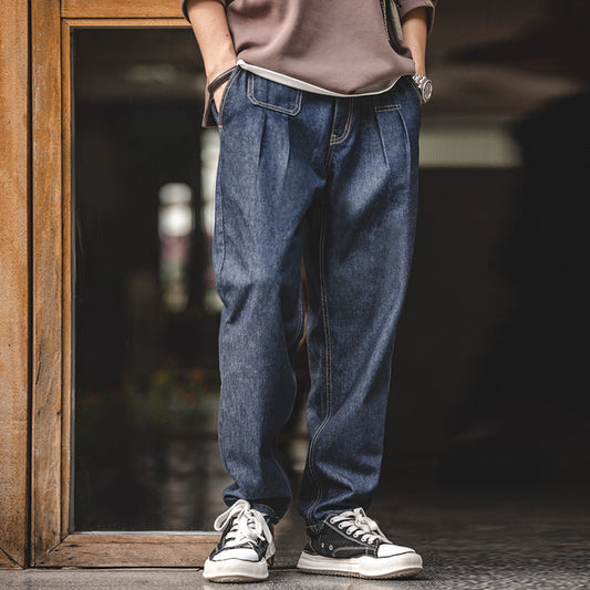 Jeans Sueltos con Cintura Elástica Lavados