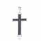 Colar Masculino de Titânio Double Cross Pingente de Aço Inoxidável Joia Preto pingente único