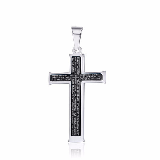 Collar de Titanio Doble Cruz para Hombre con Colgante de Acero Inoxidable - Image 2