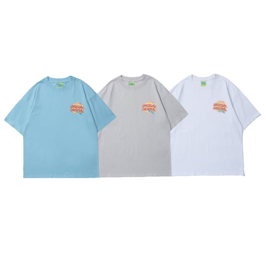 Camiseta Suelta Estilo Americano para Pareja - Manga Corta Unisex