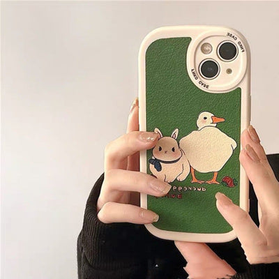 Funda Móvil con Diseño Adorable de Pato y Conejo - Image 5