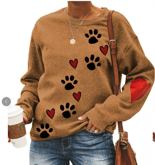 Sudadera Cuello Redondo con Estampado de Patitas de Perro - Image 7