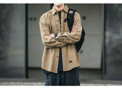 Chaqueta Casual Holgada con Bolsillos - Estilo Coreano para Hombres Jóvenes - Image 12