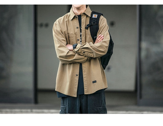 Chaqueta Casual Holgada con Bolsillos - Estilo Coreano para Hombres Jóvenes - Image 12
