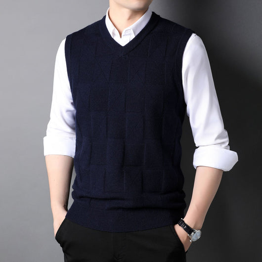 Chaleco Jacquard Texturizado para Hombre - Diseño Elegante en Colores Sólidos - Image 20
