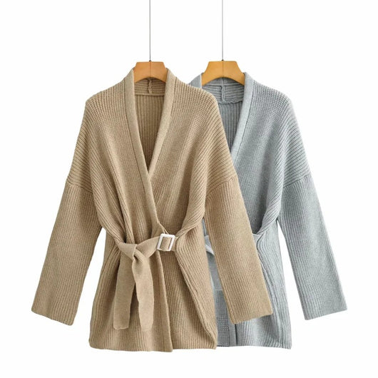 Chaqueta de Punto para Mujer con Cinturón Integrado - Image 14
