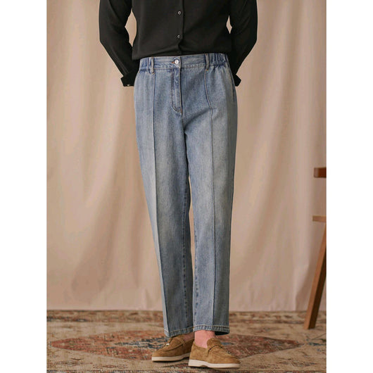 Pantalones Cropped Cintura Elástica Estilo Ejecutivo - Image 2