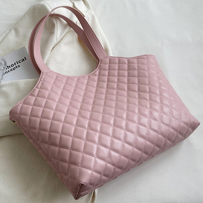 Bolsa Tote Elegante con Cadena Acolchada Cuadros Diamante - Bolso Crossbody de Gran Capacidad - Image 6