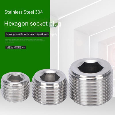 Tapón Hexagonal de Acero Inoxidable 304 para Tuberías - Múltiples Especificaciones