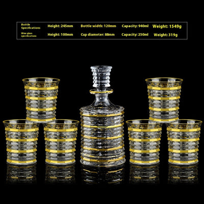 Juego de Copas de Cristal para Whisky y Vino con Detalles Dorados - Image 21