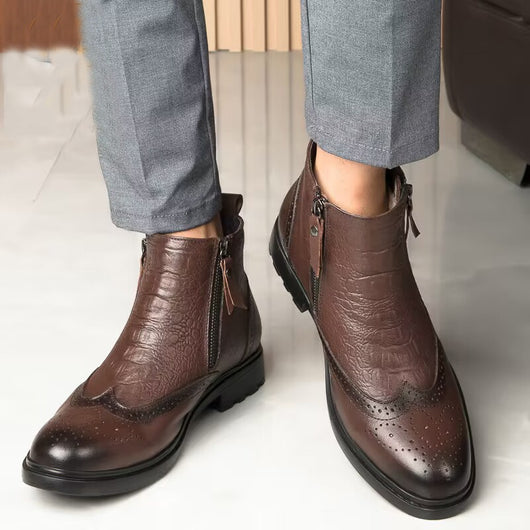 Botas Altas de Cuero con Aumento de Altura - Estilo Brogue Trendy Talla 46 - Image 19