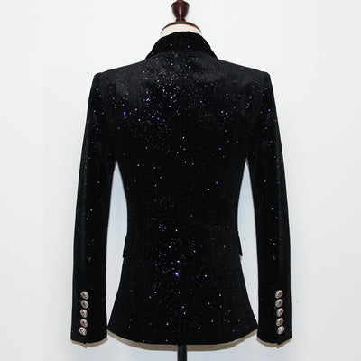 Chaqueta de Terciopelo Plateada con Broche Lentejuelas Gypsophila - Image 10