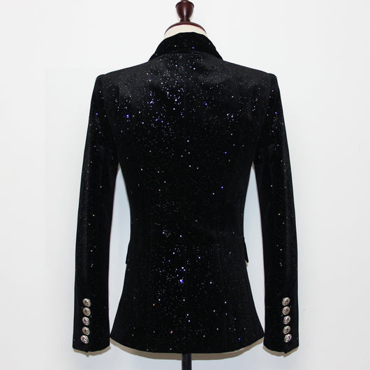 Chaqueta de Terciopelo Plateada con Broche Lentejuelas Gypsophila - Image 10