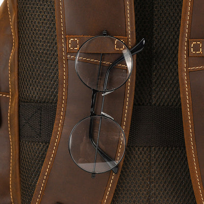 Mochila de Cuero Retro para Hombre - Gran Capacidad y Múltiples Bolsillos - Image 42